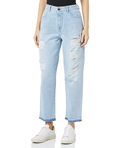 Pinko Damen Maddie MOM Denim RAMM Jeans, PJN_LAVAGGIO Bleach CHIARO, 28 von Pinko