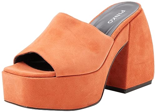 Pinko Damen Margaux Wedge Suede Keilsandale, A71 Orange Vibrierend, 35 EU von Pinko