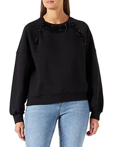 Pinko Damen Maura Gazata Sweatshirt, Z99_Schwarz Limousine, S von Pinko