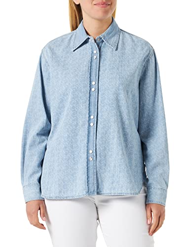 Pinko Damen Meisterschaftshemd Denim Legge Hemd, Ze5_weiß/hellblau, 38 cm von Pinko