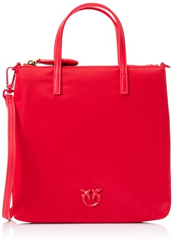 Pinko Damen Mini Shopper Recycled Nylon Tasche, R30b_rot-Block Color Pinko Damen Mini Shopper Recycled Nylon Tasche, R30b_rot-Block Color von Pinko
