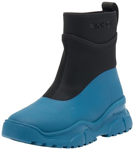 Pinko Damen Moss 2 Trekboot Neopren + Gummi Springerstiefel, Gz1 Blau Schwarz, 35 EU von Pinko