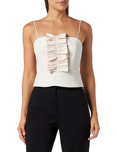 Pinko Damen Multiple Top Crepe Stretch Modisches Tanktop, O62_pergamena Past, 34 von Pinko