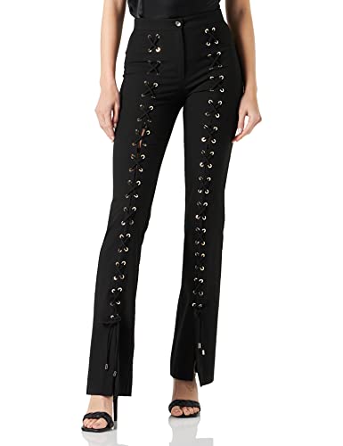 Pinko Damen PERICOLOSO Pantalone Poly VISC Hose, Z99_Nero Limousine, 38 von Pinko