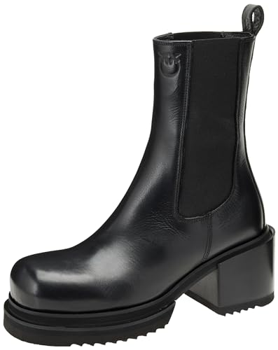 Pinko Damen Parry Kalbsleder Stiefelette, Z99 Schwarz Limousine, 35 EU von Pinko