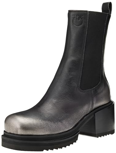 Pinko Damen Parry Kalbsleder Stiefelette, Zz0 Schwarz Gewehr, 35 EU von Pinko