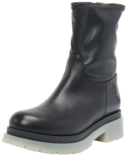 Pinko Damen Petersilie Stiefel Kalbsleder + SIM Springerstiefel, Z99 Schwarz Limousine, 39 EU von Pinko