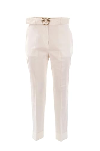 Pinko Damen Plaza Pantalone LINO Stretch C Hose, Z15_Bianco NEMBO, 40 von Pinko