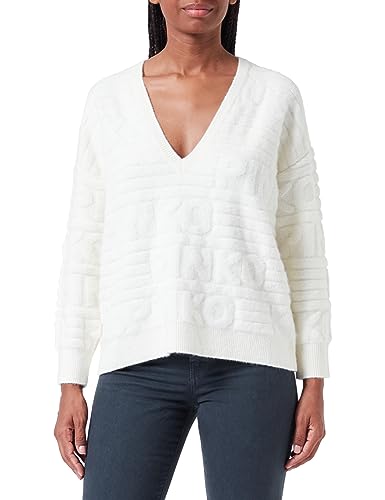 Pinko Damen Pudeltrikot Logo 3D Punto S Henley-Hemd, Z00_Bianco-Gelato Vaniglia, XXS von Pinko