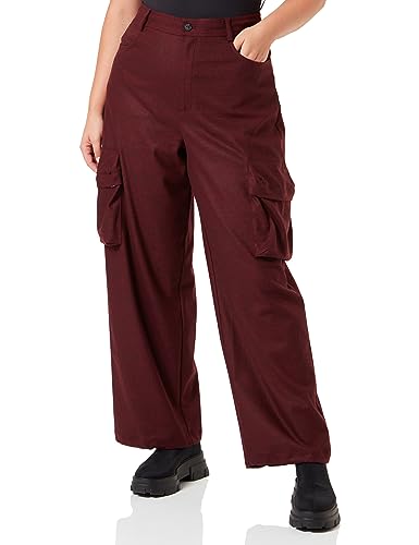 Pinko Damen RHYDON Pantalone FLANELLA DISE Hose, YZ7_Bordeaux/Nero, 40 von Pinko