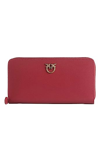 Pinko Damen Ryder Wadenseide mit Reißverschluss Reisezubehör-Brieftasche, R40q_Dark red-Antique Gold von Pinko