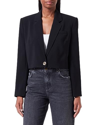 Pinko Damen SINCROTRONE Spencer Crepe Stre Anzugjacke, Z99_Nero Limousine, von Pinko