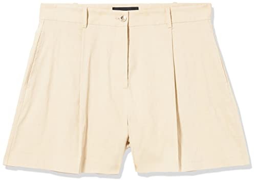 Pinko Damen SORRIDENTE Short LINO Stretch Hose, C28_BEIGE MANDORLA Glass, 44 von Pinko