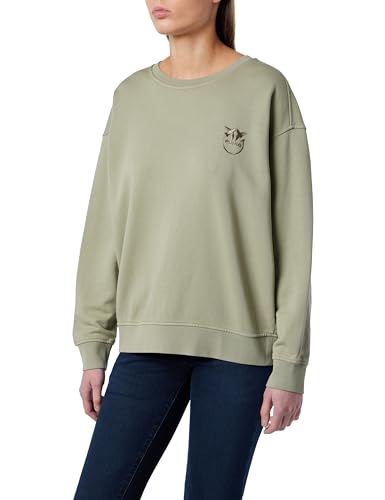 Pinko Damen Setup Sweatshirt Snow Wash Logo Bestickt Tunika zum Stillen, U84_Grün Vertiver, XX-Small von Pinko