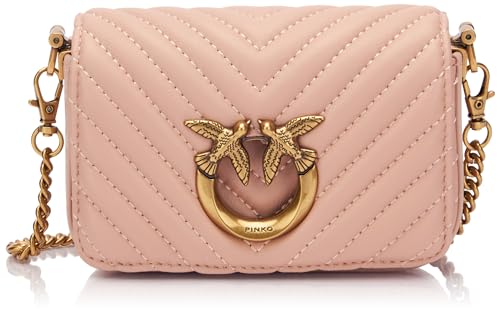 Pinko Damen Sheep Nappa C Love Click Micro SCHAFNAPPA C, O81Q_Cipria-Antique Gold von Pinko
