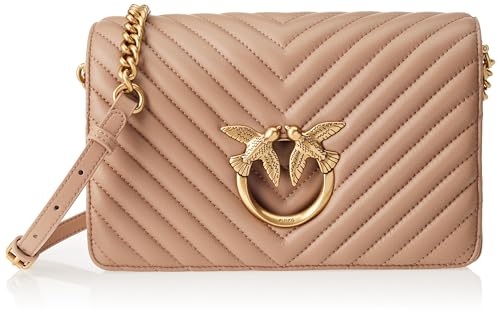 Pinko Damen Sheep Nappa Love Click Classic SCHAFNAPPA, D01Q_Biscotto ZENZERO-Antique Gold von Pinko