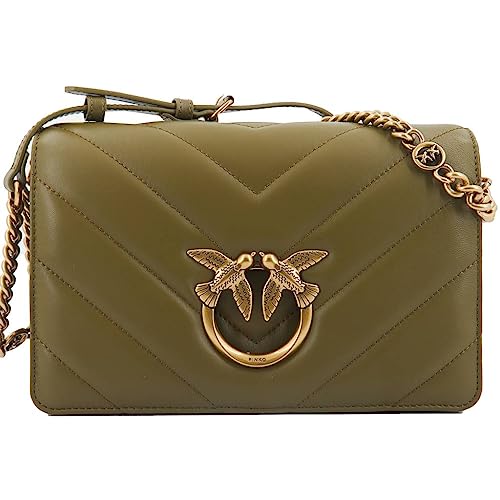 Pinko Damen Sheep Nappa Love Click Classic SCHAFNAPPA, V62Q_Verde ABETE-Antique Gold von Pinko