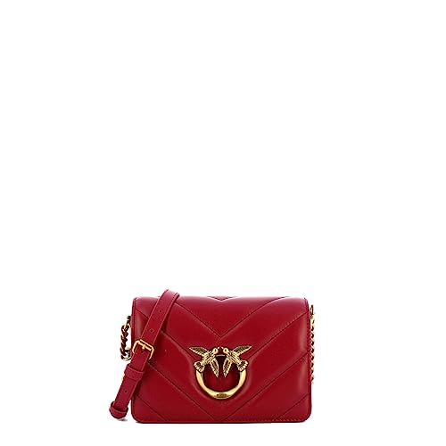 Pinko Damen Sheep Nappa Love Click Mini SCHAFNAPPA BI, R40Q_Dark RED-Antique Gold von Pinko