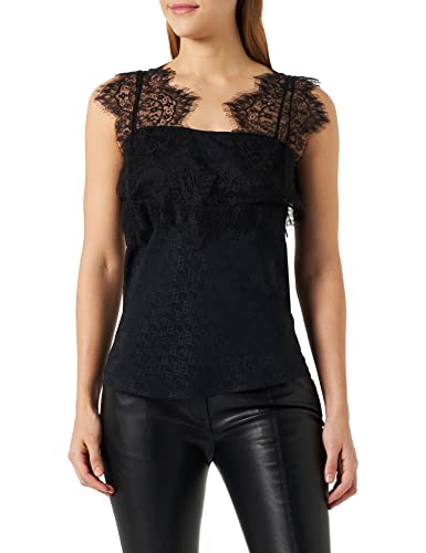 Pinko Damen TALESIA TOP Crepe DE Chine JAC Mode-Weste, Z99_Nero Limousine, 48 von Pinko