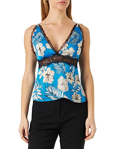 Pinko Damen TROVATO Jaquard Stampa FIO Top, TBN_Turchese/Burro/Nero, 42 von Pinko