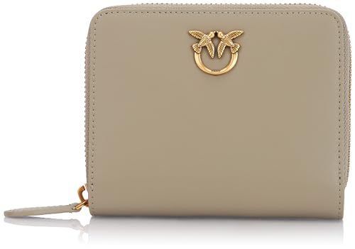 Pinko Damen Taylor Zip Around Kalbseide Reisezubehör-Brieftasche, I68q_Antike Hochzeit Gold von Pinko