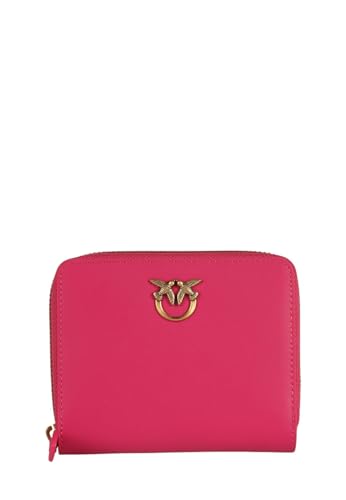 Pinko Damen Taylor Zip Around Kalbsleder Seide Reisezubehör-Brieftasche, N17q_pink Antique Gold von Pinko