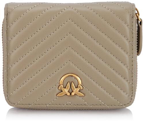 Pinko Damen Taylor Zip Around Sheep Quaste Chevron Reisezubehör-Brieftasche, I68q_Noce-Antique Gold von Pinko