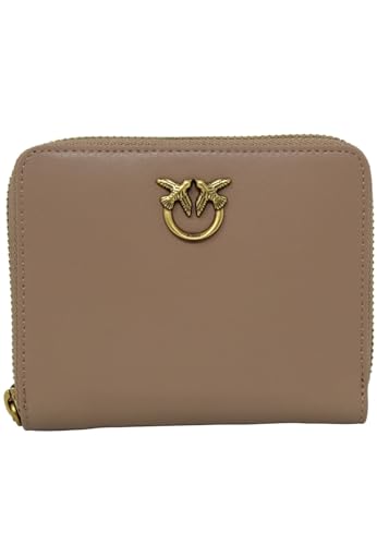 Pinko Damen Taylor Zip Around Vitello SETA Reisezubehör-Brieftasche, D01Q_Biscotto ZENZERO-Antique Gold von Pinko