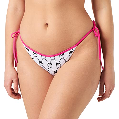 Pinko Damen Tecno Jer Slip Bikini-Unterteile, Zw9_weiß/schwarz/pink, XS von Pinko