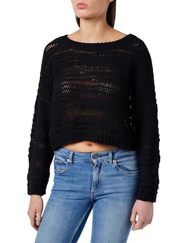Pinko Damen Telopea Trikot Drop Stitch und Reihe bewegt Henley-Hemd, Z99_Schwarz Limousine, Large von Pinko