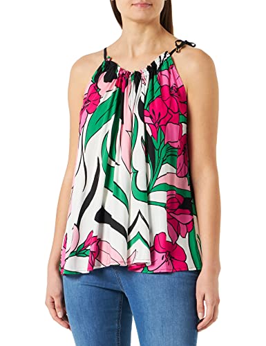 Pinko Damen Tenuto Top Canvas Fluida Print Unterhemd, ZPA_Multi Schwarz/Fuchsia, M von Pinko