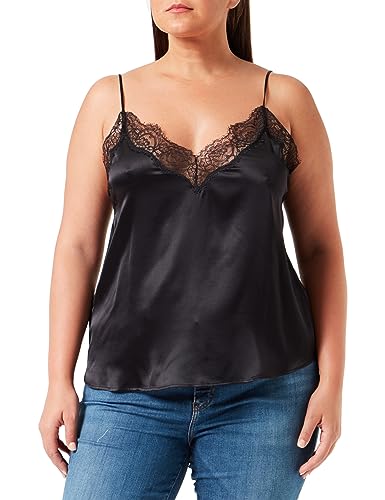 Pinko Damen Tevatrone Top Satin Stretch Co Mode-Weste, Z99_Nero Limousine, 38 cm von Pinko