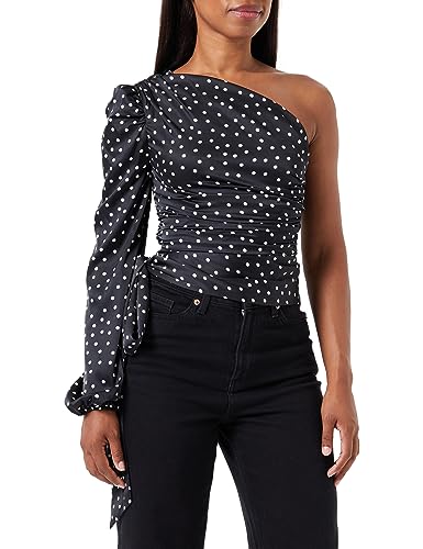 Pinko Damen Thira Bluse Satin St.Dots Irre Klassisches Hemd, z2_schwarz/weiß, 38 von Pinko