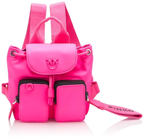 Pinko Damen Vagabond Backpack Mini Recycled Nylon Rucksack, Pink Block Color Pinko Damen Vagabond Backpack Mini Recycled Nylon Rucksack, Pink Block Color von Pinko