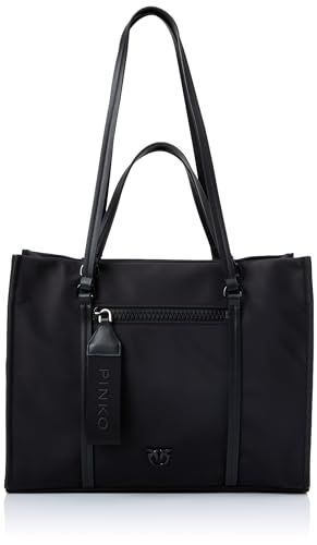 Pinko Damen Vagabond Shopper Recycled Nylon, Z99b_Schwarz Limousine Block Color von Pinko