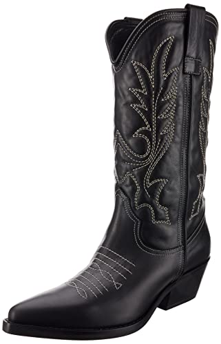 Pinko Damen Vanille Stiefel Kalbsleder Westernstiefel, Z99 Schwarz Limousine, 35 EU von Pinko