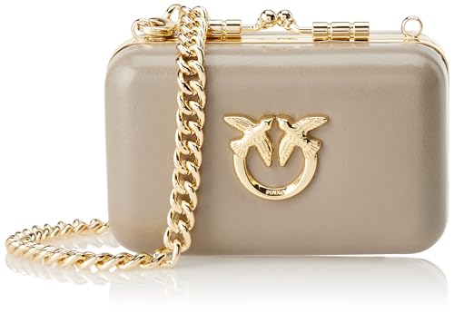 Pinko Damen Vanity Airpods Vitello Shiny V Reisezubehör-Umhängetasche, I68q_Noce-Antique Gold von Pinko