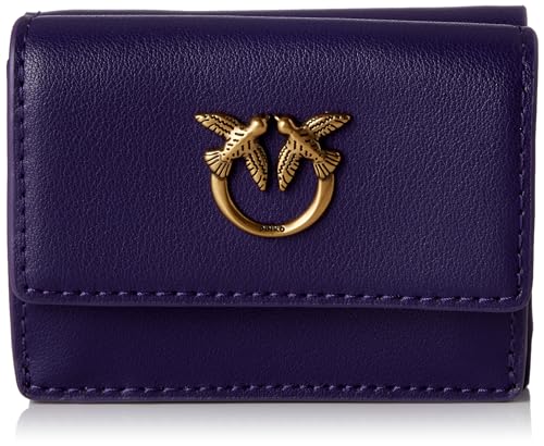 Pinko Damen Wallet Micro weiches Kalbsleder Reisezubehör-Brieftasche, W84q_Violett Uva-Antique Gold von Pinko
