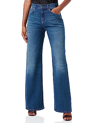 Pinko Damen Wanda Wide Leg Denim Comfort B Jeans, PJO_LAVAGGIO Medio CHIARO, von Pinko