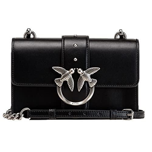 Pinko MINI LOVE BAG ONE SIMPLY, Z99O Schwarz-Old Silver, Damen-Tasche, Einheitsgröße, Schwarz von Pinko