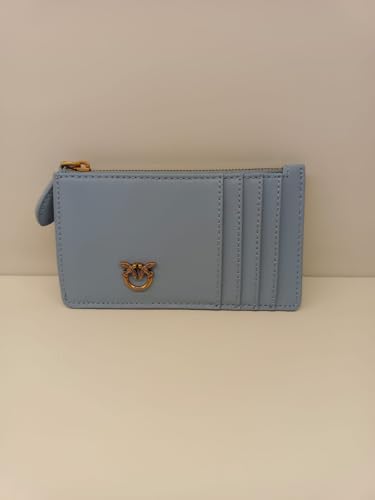 Pinko Reiher Cardholder Kalbsseide, Zubehör für Reisekarten für Damen, Blau (E57Q Light Blue), 8X1X13, kreditkartenetui von Pinko