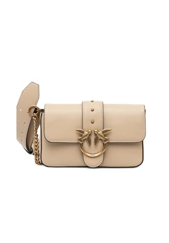 Pinko borsa Love Bag One Mini Slouchy in pelle beige oro UNI von Pinko