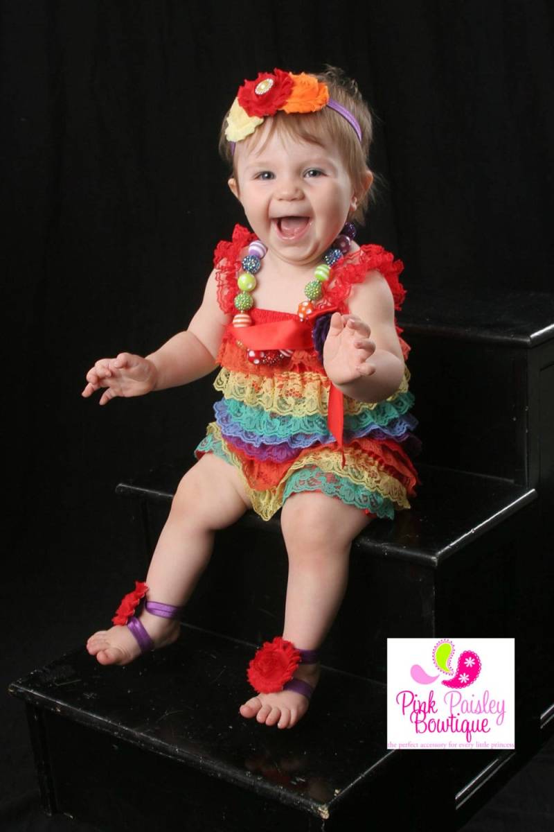 Regenbogen Baby Mädchen Strampler Set Cake Smash Outfit, 1.geburtstag von Pinkpaisleybowtique