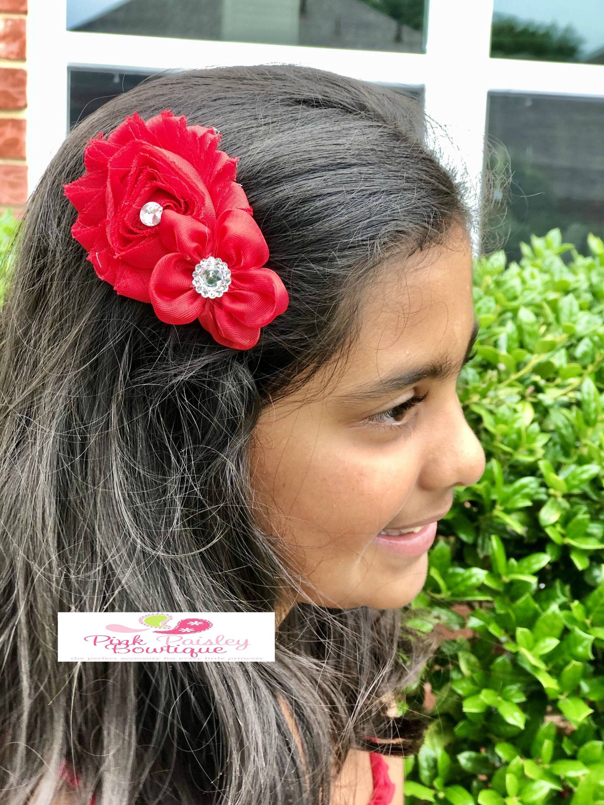 Blumen Haarspange Baby Mädchen Schleife Haarspange Blumen Haarspange Baby Mädchen Schleife Haarspange von Pinkpaisleybowtique