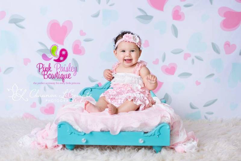 Chevron Lace Babykleid 3-Teiliges Set, Newborn Outfit von Pinkpaisleybowtique