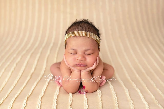 straß Baby Haarband Gold Halo Newborn Photo Prop von Pinkpaisleybowtique