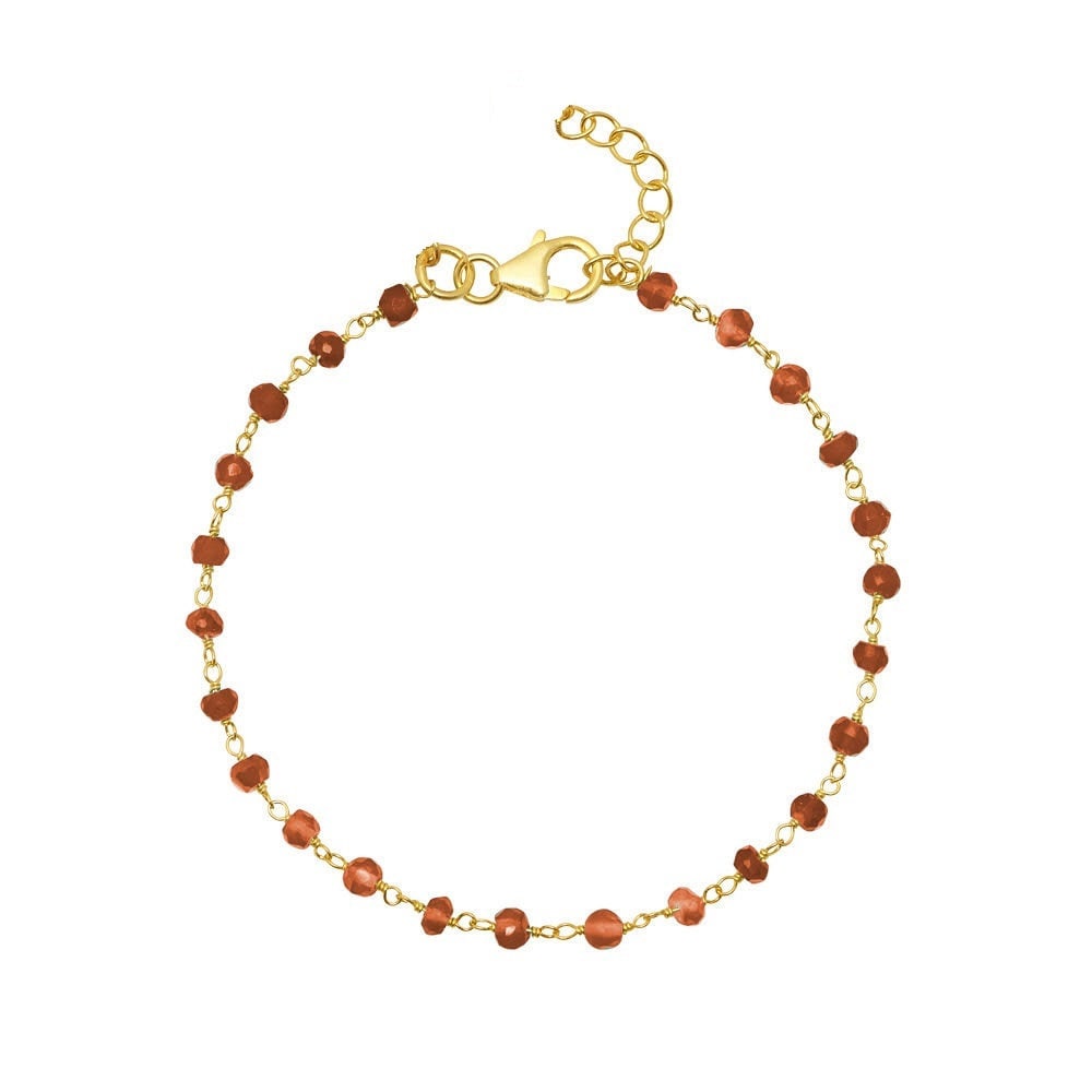 Edelstein Perlen Kettenarmband - Armbänder Perlenarmband Rosenkranz Multi Stone von Pinksquaredesign