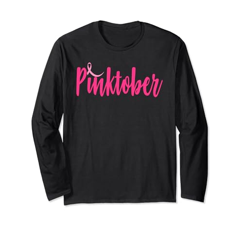Pinktober Brustkrebs-Bewusstseinskur für Damen, inspiriert Damen Langarmshirt Pinktober Brustkrebs-Bewusstseinskur für Damen, inspiriert Damen Langarmshirt von Pinktober Feminine Pink Breast Cancer