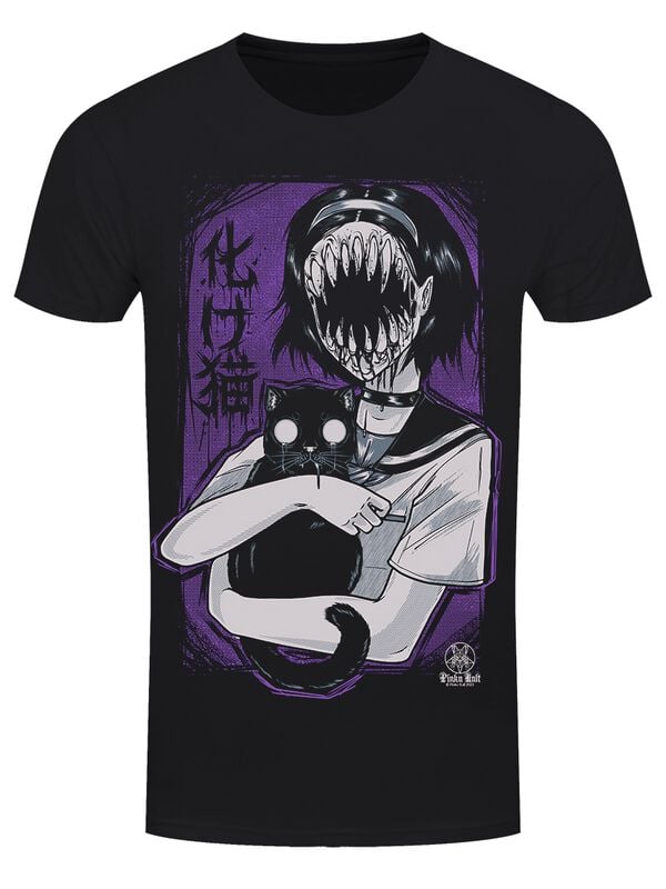 Pinku Kult - Gothic T-Shirt - Bakeneko - XXL - für Männer - Größe XXL - schwarz von Pinku Kult