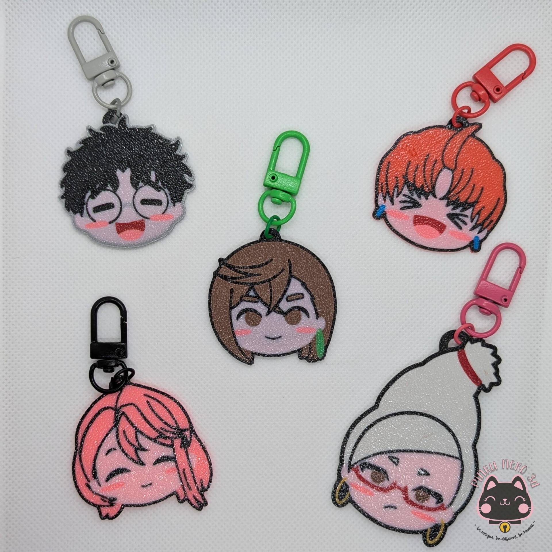 Dandadan Chibi Schlüsselanhänger | Momo Ayase, Okarun, Jiji, Seiko Aira Shiratori Anime Merch Charm Anhänger Manga Geschenk 3D Druck von PinkuNeko3D